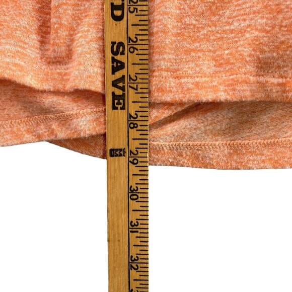 Soft Surroundings 1X Sweater Orange Peach V Neck Faux Wrap with Zipper - Picture 9 of 10